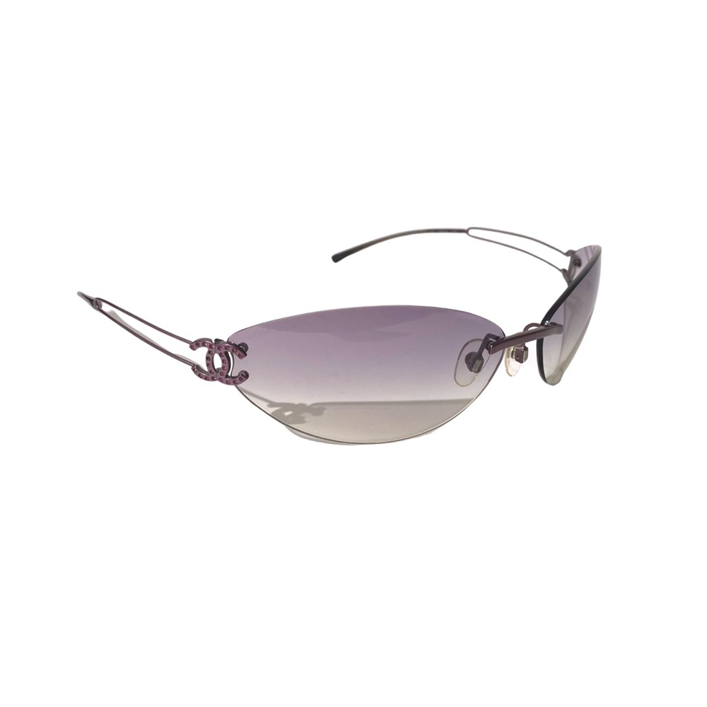Chanel 4049B Purple Gradient Rhinestone Rimless Sunglasses - Picture 2 of 9